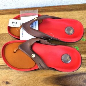 Hawaiian Jellys Ultra Comfort Kona Coffe Men Flip Flop Sandal Size 12